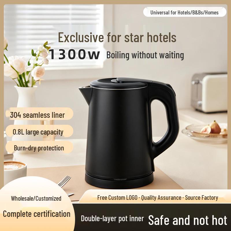 304 Stainless Steel Electric Tea Kettle Set with Auto Power Off for Hotels and Guesthouses