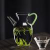 300ml Imitation Jade Handle Imitation Song Heat Resistance Glass Teapot Brewing Flower Green Tea Pot Small Tea Kettle Tea Set