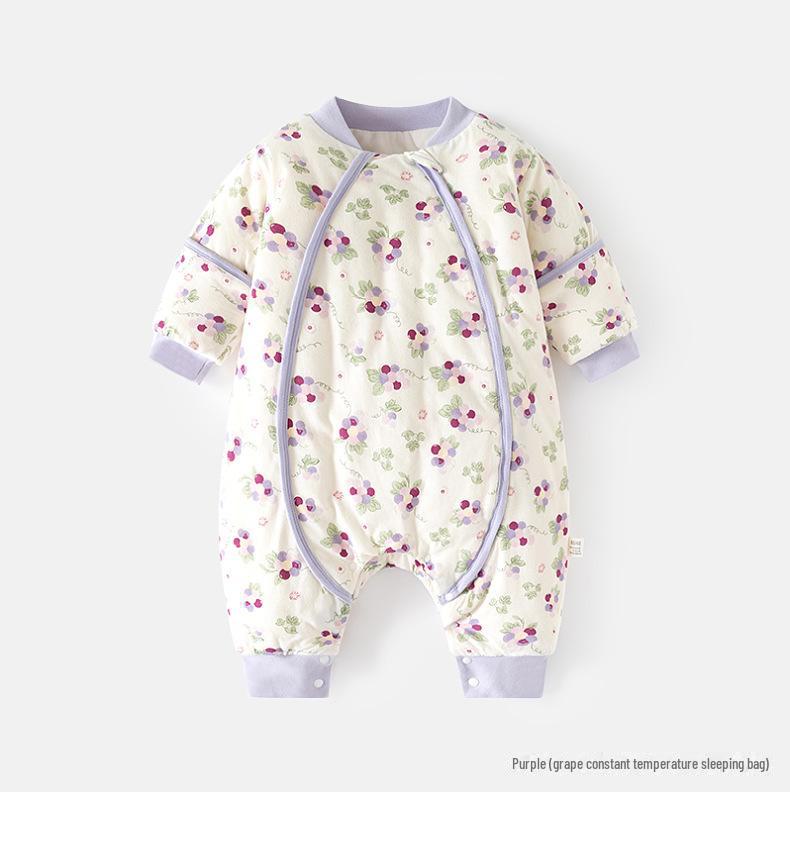 Newborn Anti-Kick Split Leg Sleeping Bag - Thick, Padded, and Zippered for Autumn and Winter