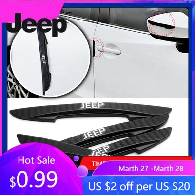 Pour Jeep 4 Pièces Bandes Anti-Collision Pare-chocs de Voiture Autocollants Protecteurs de Bord de Porte pour Jeep Renegade Compass Wrangler jk Chero