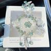 Women S Crystal Flower Car Rearview Mirror Pendant Car Decoration