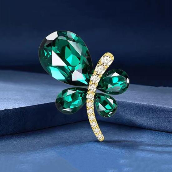 Brož Emerald Butterfly Elegantní krásný kamínkový lesk Atraktivní poutavý ženský živůtek