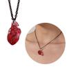 Funny Red Brain Pendant Necklace/Earings/Ring for Halloween Party Unique Heart Neckchain/Ear Drops Stylish Accessory
