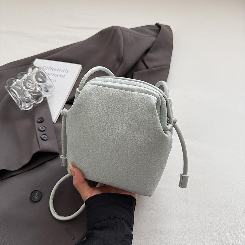 

Summer fashion women s small bag 2025 new lychee pattern bucket bag simple and versatile shoulder messenger bag синий