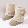 Große Größe dicke Sohle Schneestiefel Winter neue Mode lässig Ein-Pedal mittelhoher Schaft Schneestiefel