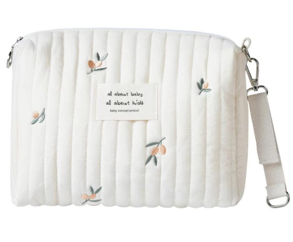 Happy RURU Quilted Diaper Large Korean Perfect for Baby Showers and other Gifts Pouch, Capacity, Cute, Design, (Olive)