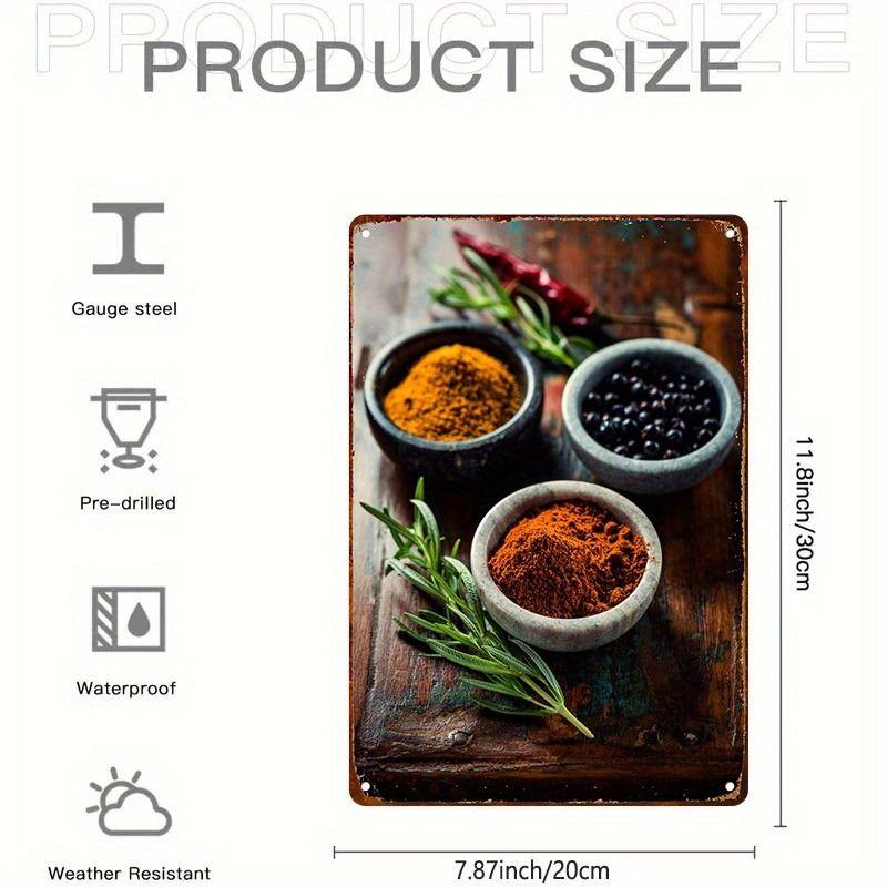 Retro Metal Tin Sign Spices Kitchen Bar Cafe Restaurant Wall Art Decor