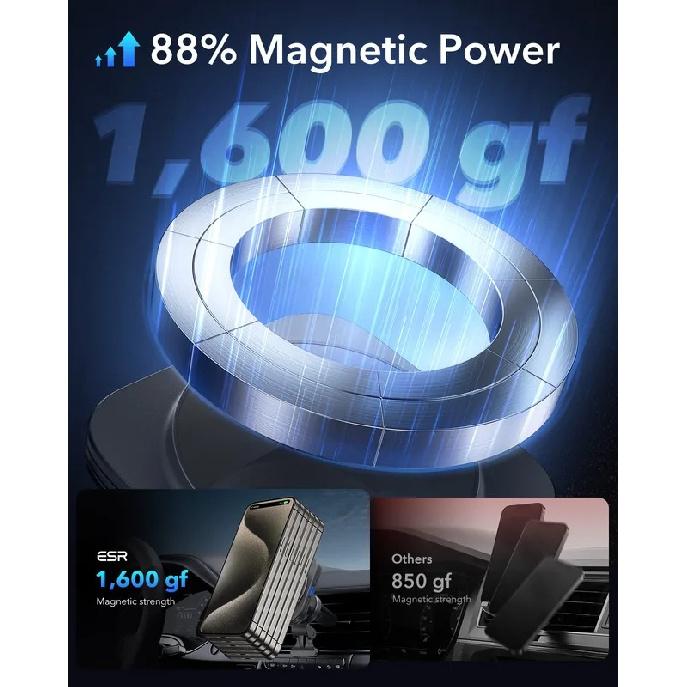 ESR for MagSafe Car Mount Charger 15W Dashboard Magnetic Wireless Car Charger for iPhone 17/16/15/14/13/12 Car Accessory