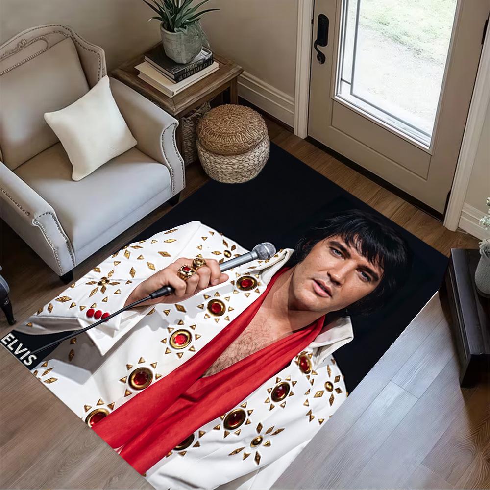 Elvis Presley Roses Carpet Perfect for Decorate room Foyer Dormitory Balcony Anti-slip Rug Anime Office Decor Perfect Gift for Friends & Family