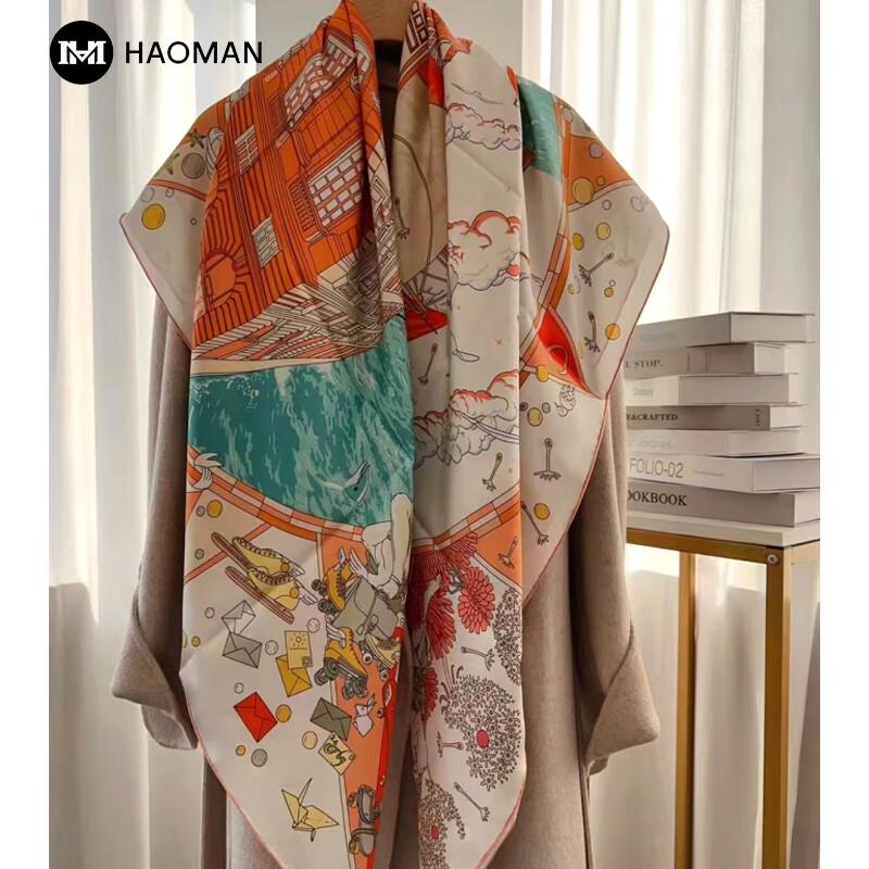 Haoman Textile Floral Pattern Scarf