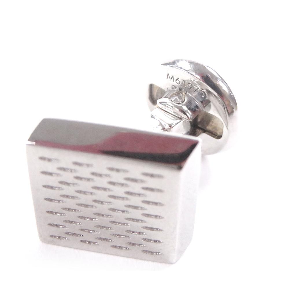 Excellent LOUIS VUITTON Cufflinks Cufflinks Damier Heritage Logo Square Silver Used
