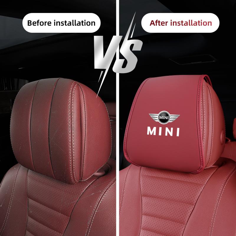 Ensemble de Housses de Protection en Cuir pour Appui-tête de Voiture Sièges Avant Arrière pour Mini Cooper JCW Works F54 F55 F56 F57 F60 R50 R52 R53 R55 svkjb33
