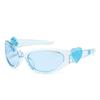 New Arrival Heart Flower Women's Sunglasses Punk Sunglasses Oval Sun Glasses Men Goggle Shades Mirror Colorful Y2K Eyewear