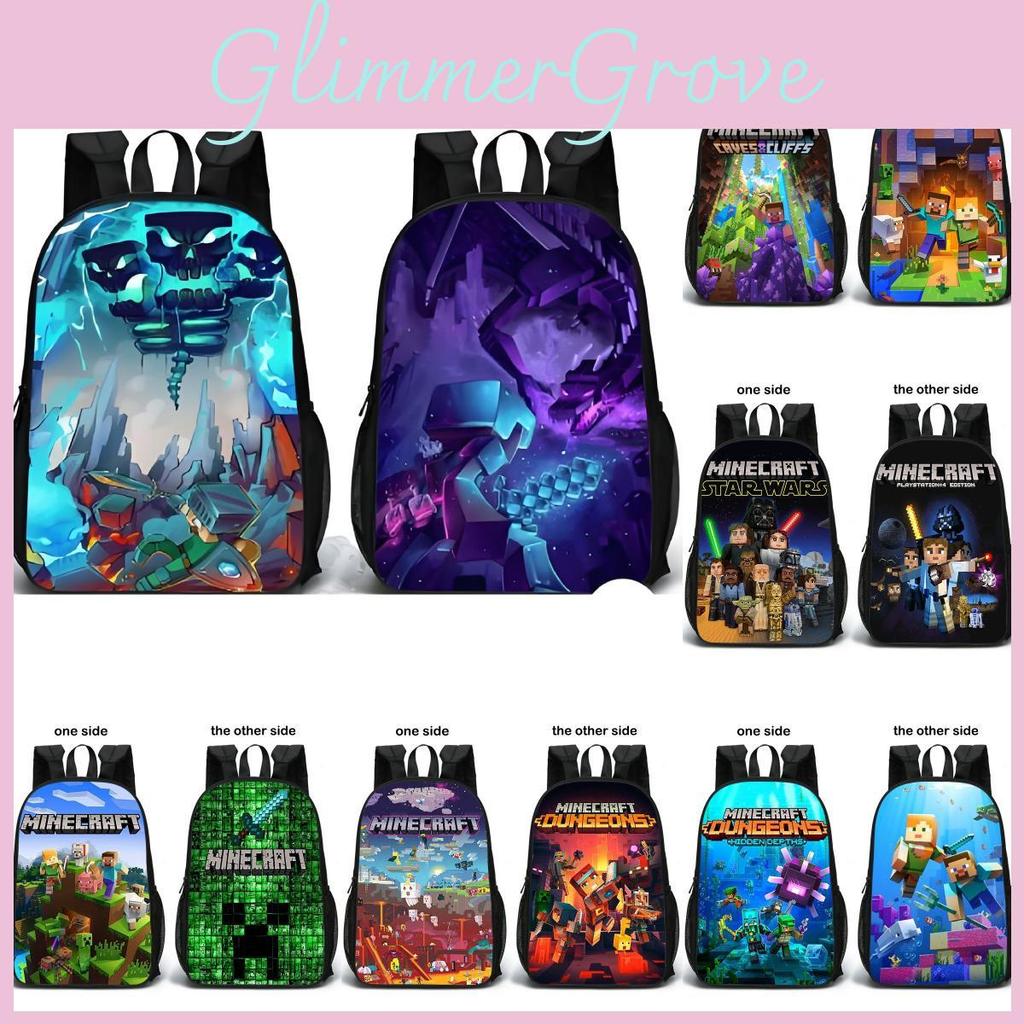 Minecraft Double Sided Backpack For Kids Lightweight And Breathable School Bag