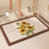 Flower Print Bath Mat Bathroom Super Absorbent Foot Mats Non-Slip Quick Dry Shower Pad Toilet Carpet Doormat Washable