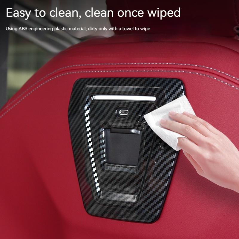 For BMW 5 Series G60 2024 Car Seat Backrest USB Port Decorative Panel Armrest Box Cover Trim Carbon Fiber Interior Accessories EKSBU1