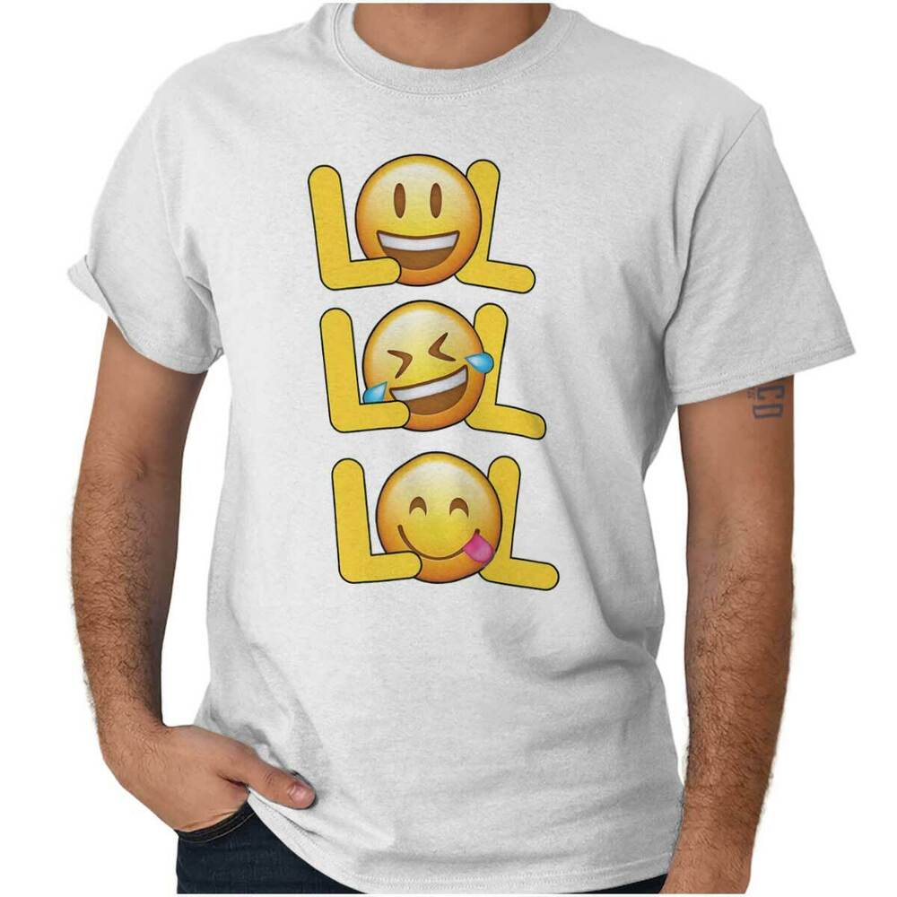 

Lol Emoji Смешной смайлик Смеющийся Плачущий Или Круглый вырез Футболка Унисекс