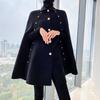 Winter Warm Scarf Women Femme Batwing Sleeve Poncho Thick Shawls and Wraps Design Female Black