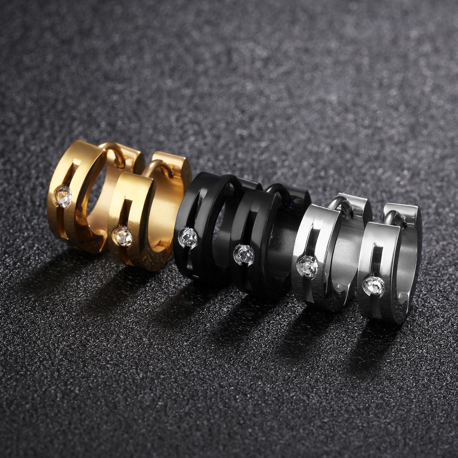 

Мужские серьги-пусеты из титановой стали в стиле хип-хоп - Европейский и американский модный тренд Steel Variant