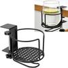 Metal Construction Table Drink Bottle Holder Anti-Spill Clamp On Cup Holder For Office
