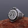 Stainless Steel Tree of Life Yggdrasil Ring Men's Handmade Biker Jewelry Gift Fashion Simple Finger Ring for Party Club