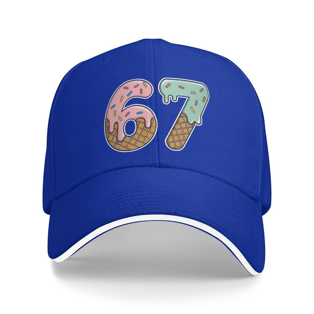 67 Ice Cream 67 Meme Funny Six Seven Gen Baseball Cap  Fitted Retro Trucker Hat Spring Unisex Men Running Hippie Baseball Caps