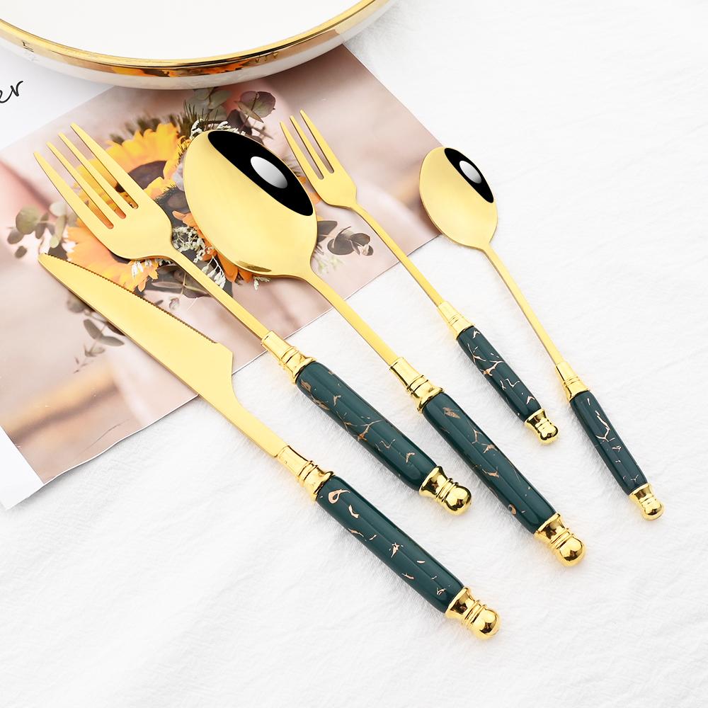 Set de tacâmuri din oțel inoxidabil, 4/5 bucăți, cuțit creativ, lingură de cafea, veselă de bucătărie, tacâmuri din oțel inoxidabil