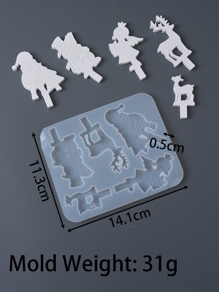 Christmas Tree Snowman Elk Candle Holder Mold DIY Christmas Ornaments Candlestick Making Plaster Resin Craft Silicone Molds