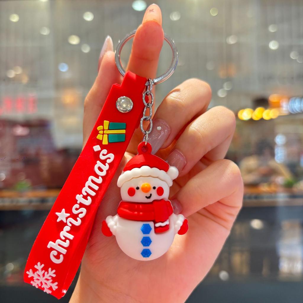 New Christmas Cartoon Keychain Bag Pendant Exquisite Santa Claus Car Keychain Small Gift