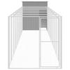 Dog Kennel with Run Light Grey 165 x 1067 x 181 cm Galvanized Steel
