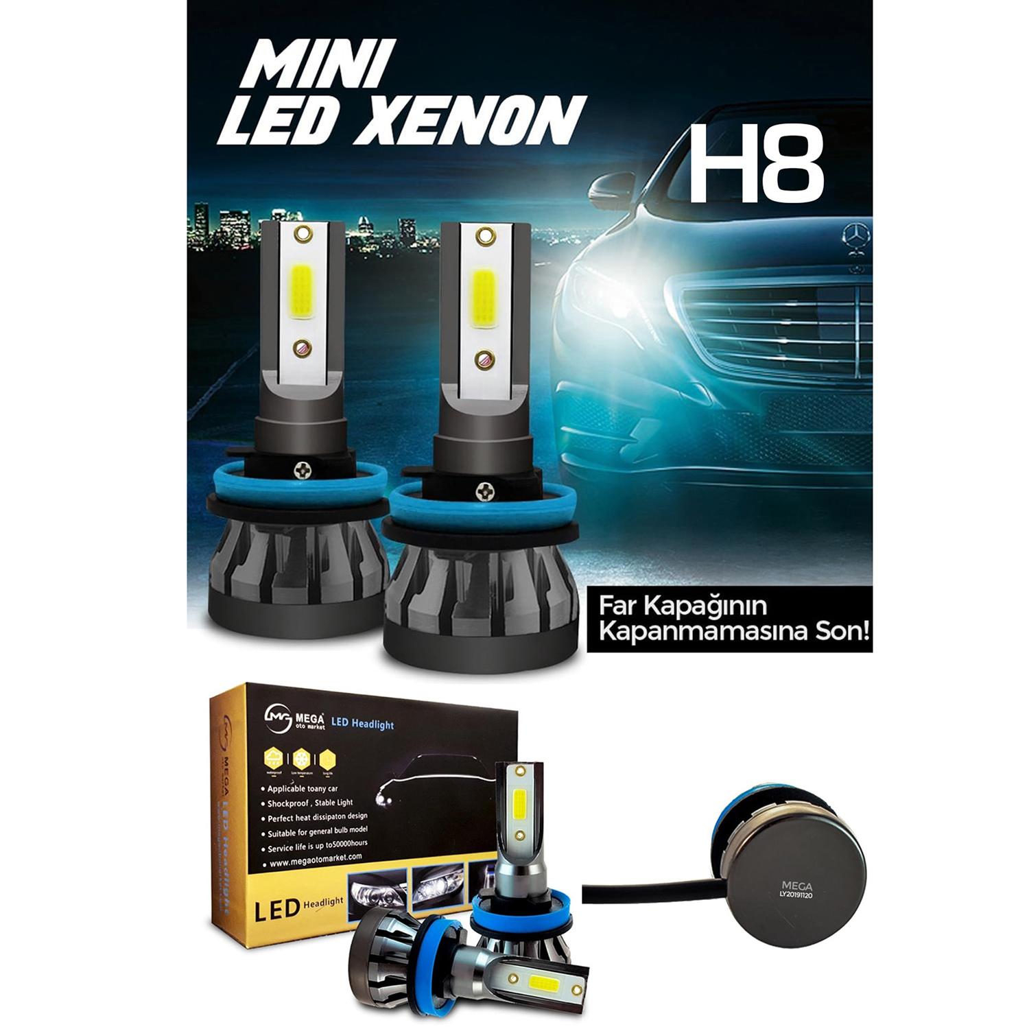 

Mega Oto Market Slim Xenon Mini Led Lightning Effect Белый цвет H8