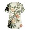 Women's V-neck Fashion Casual Printed Tops And Protective Workwear