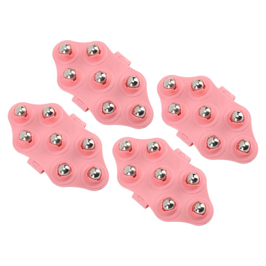 4pcs Palm Shaped Massage Glove Manual Glove Massager with 7 Roller Balls for Body Massage