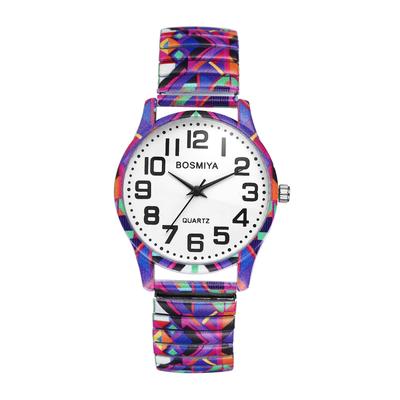 Reloj elegante, popular e impermeable con pantalla analógica, números coloridos, correa de acero inoxidable, longitud ajustable y movimiento de cuarzo para hombres y