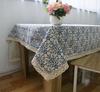 Retro Blue and White Porcelain Table Cloth Lace Rectangular Chinese Style Cotton Print Dinning Table