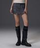 Notponerd W Vintage Leather Zipper Mini Skirt - Charcoal