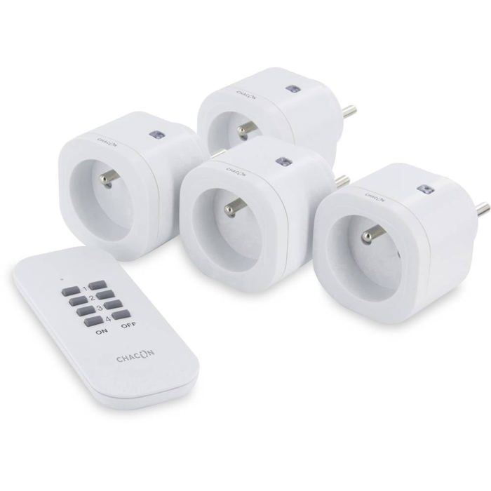 Set de prises sans fil Chacon 54671 | TELECOMMANDE DOMOTIQUE - ECRAN DOMOTIQUE - TABLETTE DOMOTIQUE - CENTRALE DE COMMANDE DOMOTIQUE