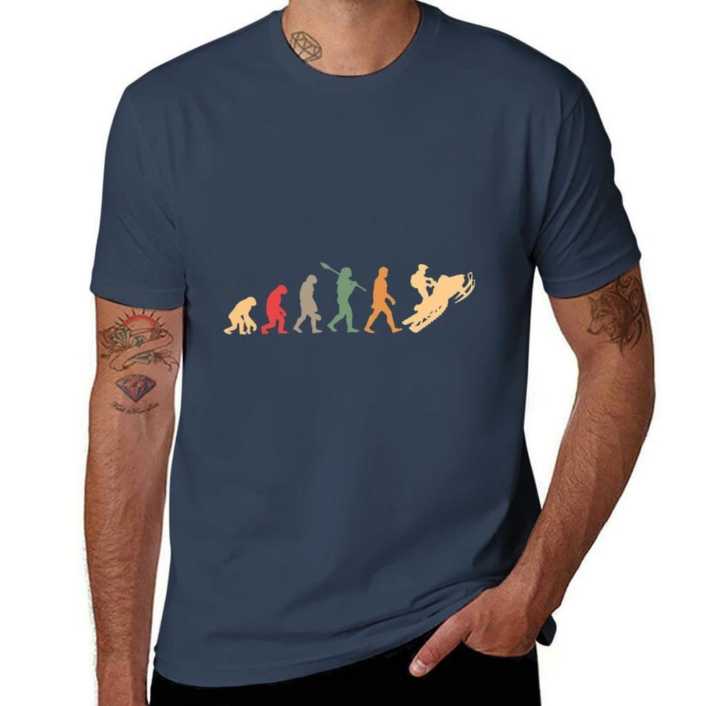 Snowmobile Evolution Vintage T-Shirt T Shirt Man Cotton Graphic T Shirts for Man T-Shirt