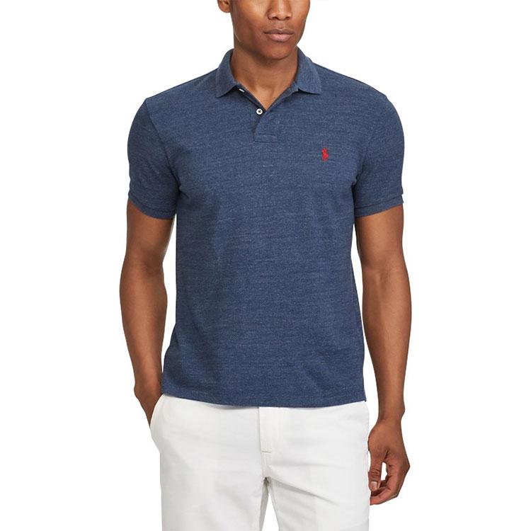 Polo Ralph Lauren SS22 Solid Color Embroidered Logo Slim Fit Polo Shirt Men Tops Blue MNPOKNI1N810210-E50