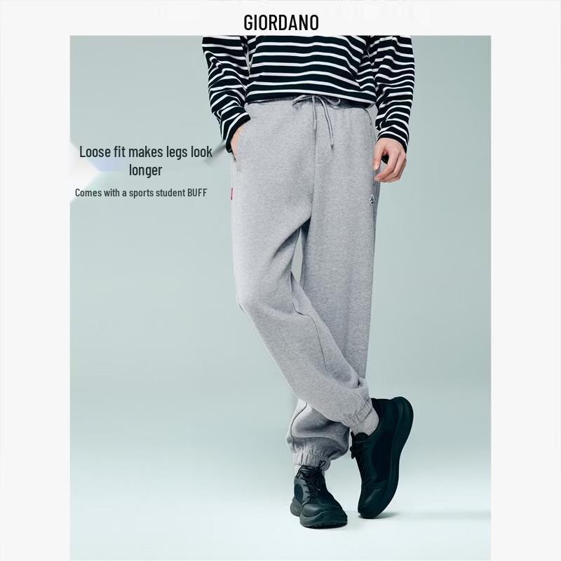Giordano Men s 2026 Spring Embroidered Drawstring Jogger Sweatpants L