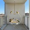 Heart Shape Hanging Bird Feeder Iron Bird Bath Bowl Creative Wild Bird Feeder  Patio Decoration