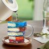 Book Mug Painted Book Coffee Cup Tea Mug Drinkware Tumbler Funny Decor Desk Accessories for Readers Women Librarian Birthday