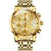 Analog Watch Men Luxury Golden Quartz Wristwatch Stainless Steel Waterproof Watches Luminous Relogio Masculino