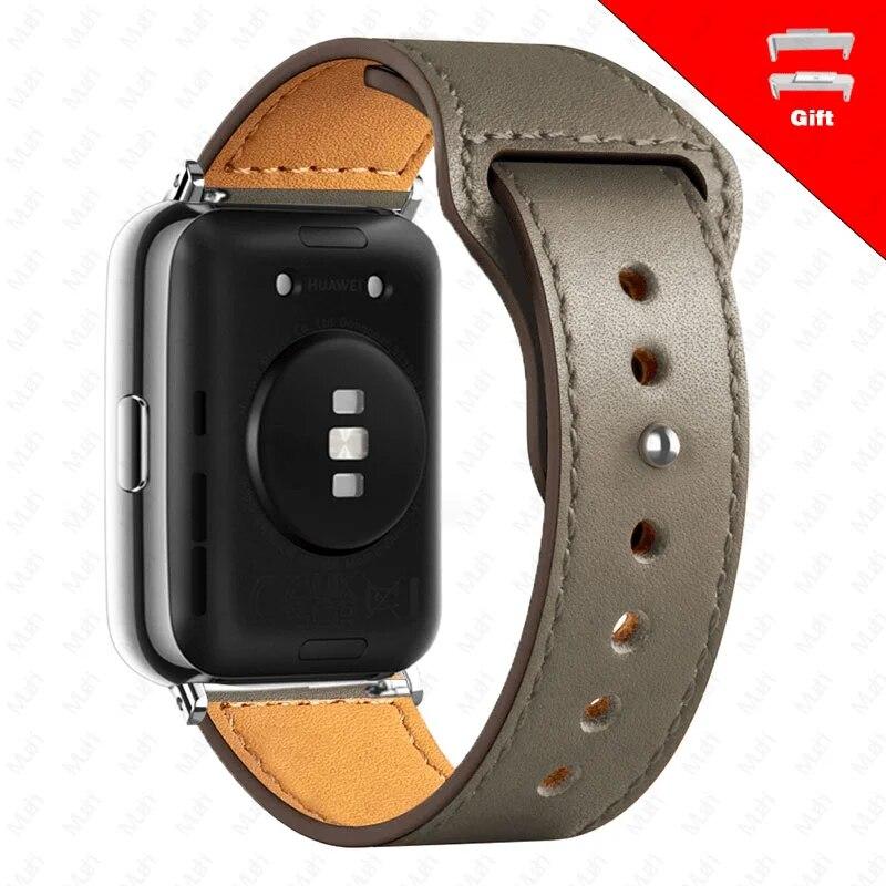 Skórzany pasek do zegarka Huawei Fit 2 Wymiana paska do smartwatcha Sportowa opaska na nadgarstek Bransoletka z pętlą retro Fit2 Akcesoria do zegarków