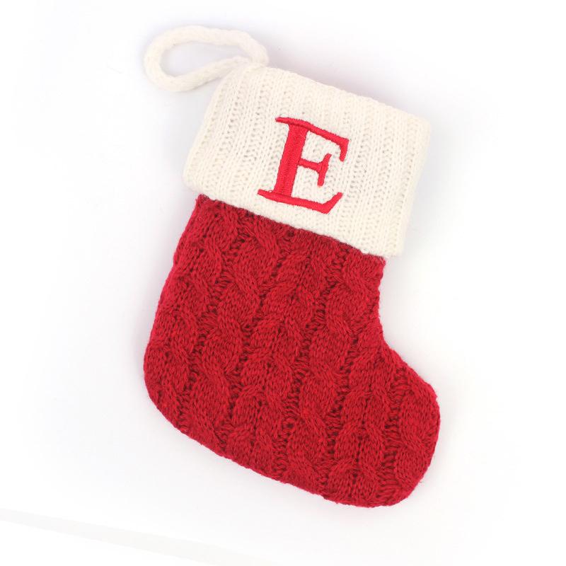 Navidad Christmas Boots Letters Christmas Stocking New Knitting Christmas Tree Pendant Decorations Snowflake Christmas Socks