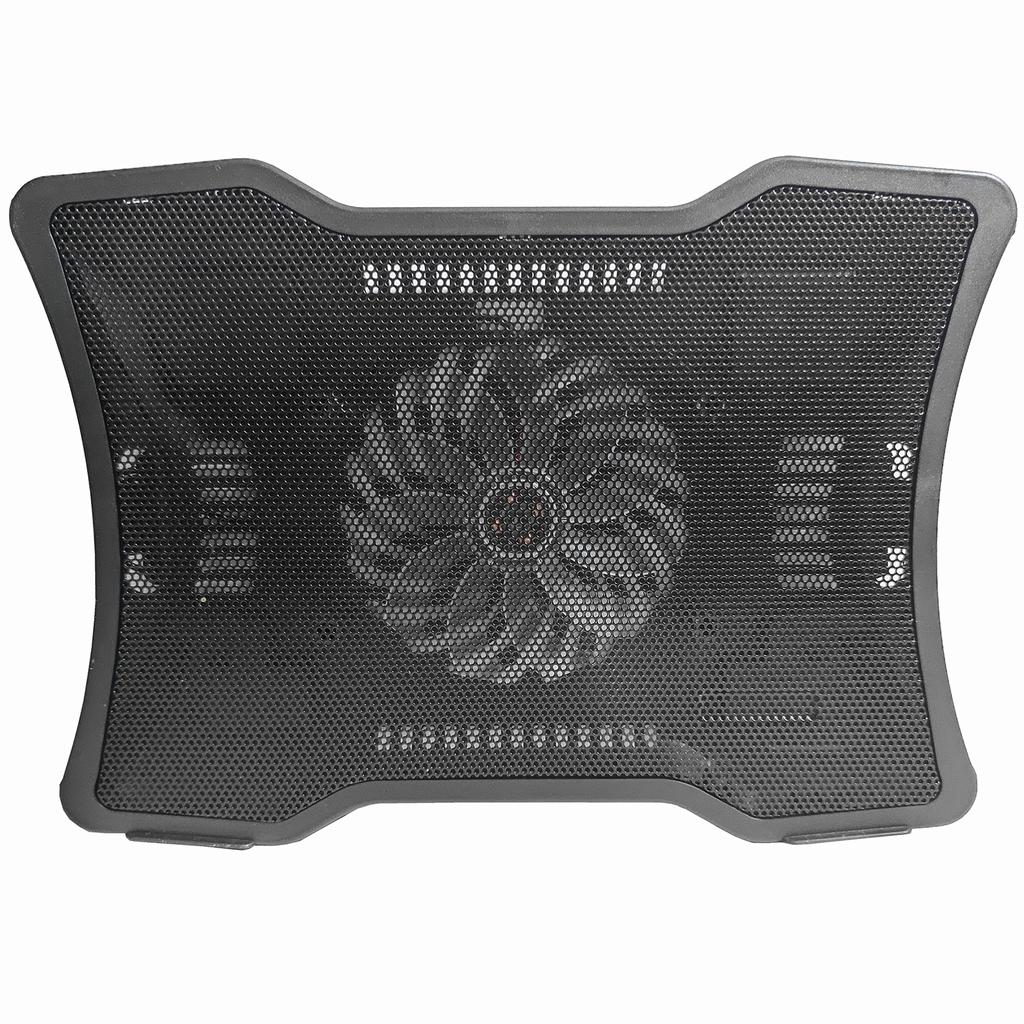 Refrigerador portátil para laptop Base de resfriamento de laptop com ventilador único Design Suporte para duas portas USB de baixo ruído