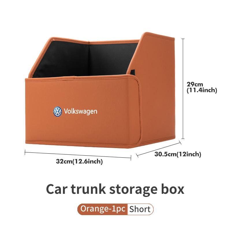For Volkswagen VW Car Trunk Foldable Organizer Auto Leather Waterproof Storage Box Passat Golf 4 5 6 Tiguan Polo Scirocco Jetta