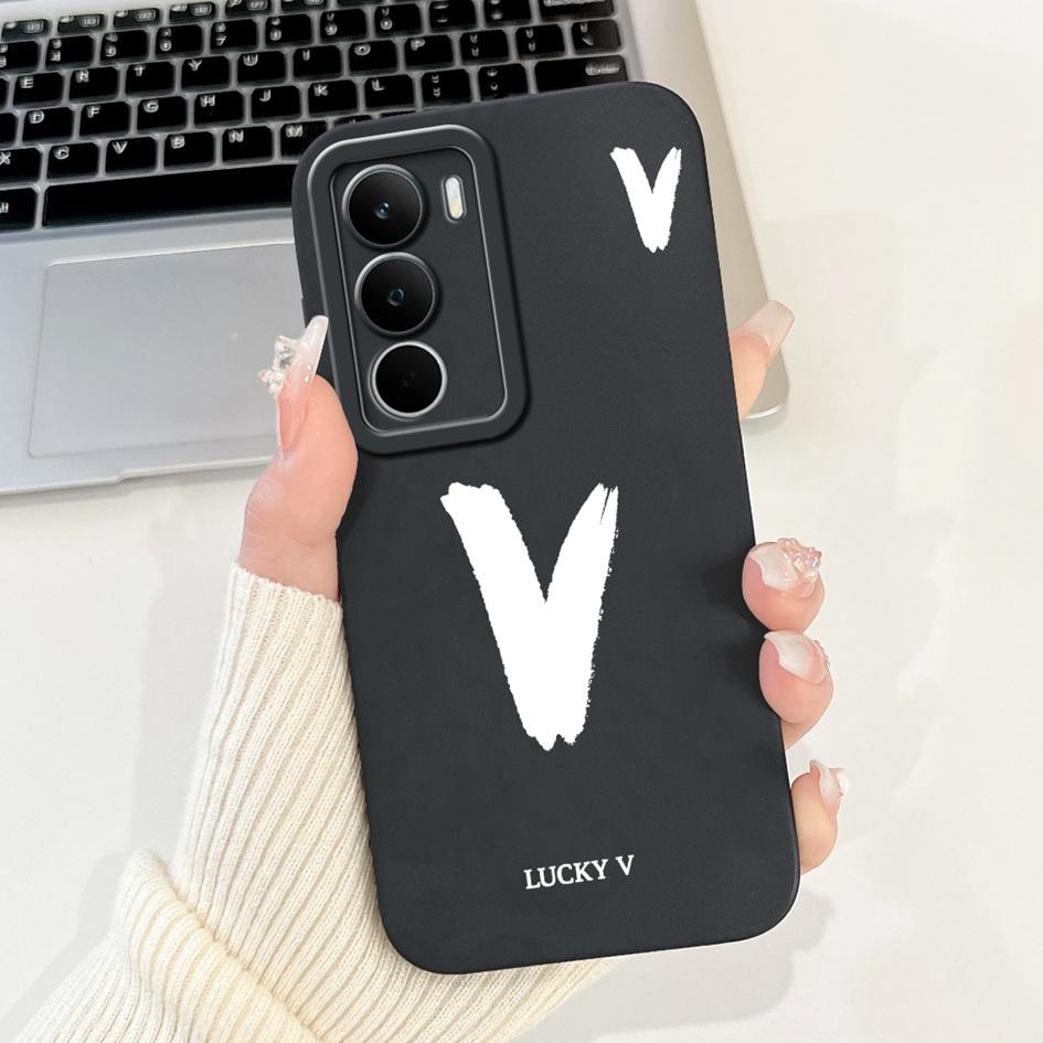 For Realme C71 2025 Case RMX5303 Cover Cute Lucky Initial Letters Soft Silicone Lens Protective Covers For RealmeC71 C 71 Bumper