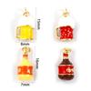 2 Stück Messing Anhänger 18K Vergoldet Emaille 3D Bierglas Limoflasche Anhänger Für DIY Halsketten Schlüsselanhänger Schmuckherstellung Zubehör
