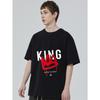 King T-Shirt mit schwarzem Kronen-Graffiti-Print und dem Statement-Print „Born To Rule“ für lässige Streetwear-Mode